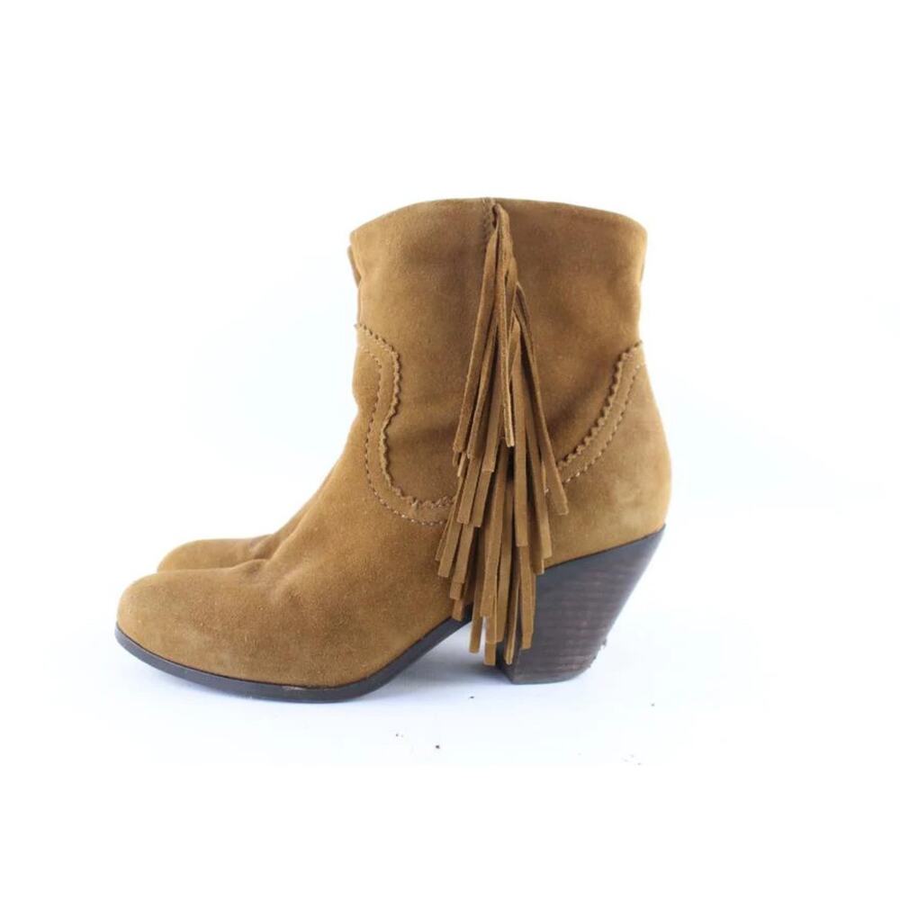 Sam Edelman women’s Brown Suede Louie Fringed Ankle Boots SZ 7 Western Cowgirl